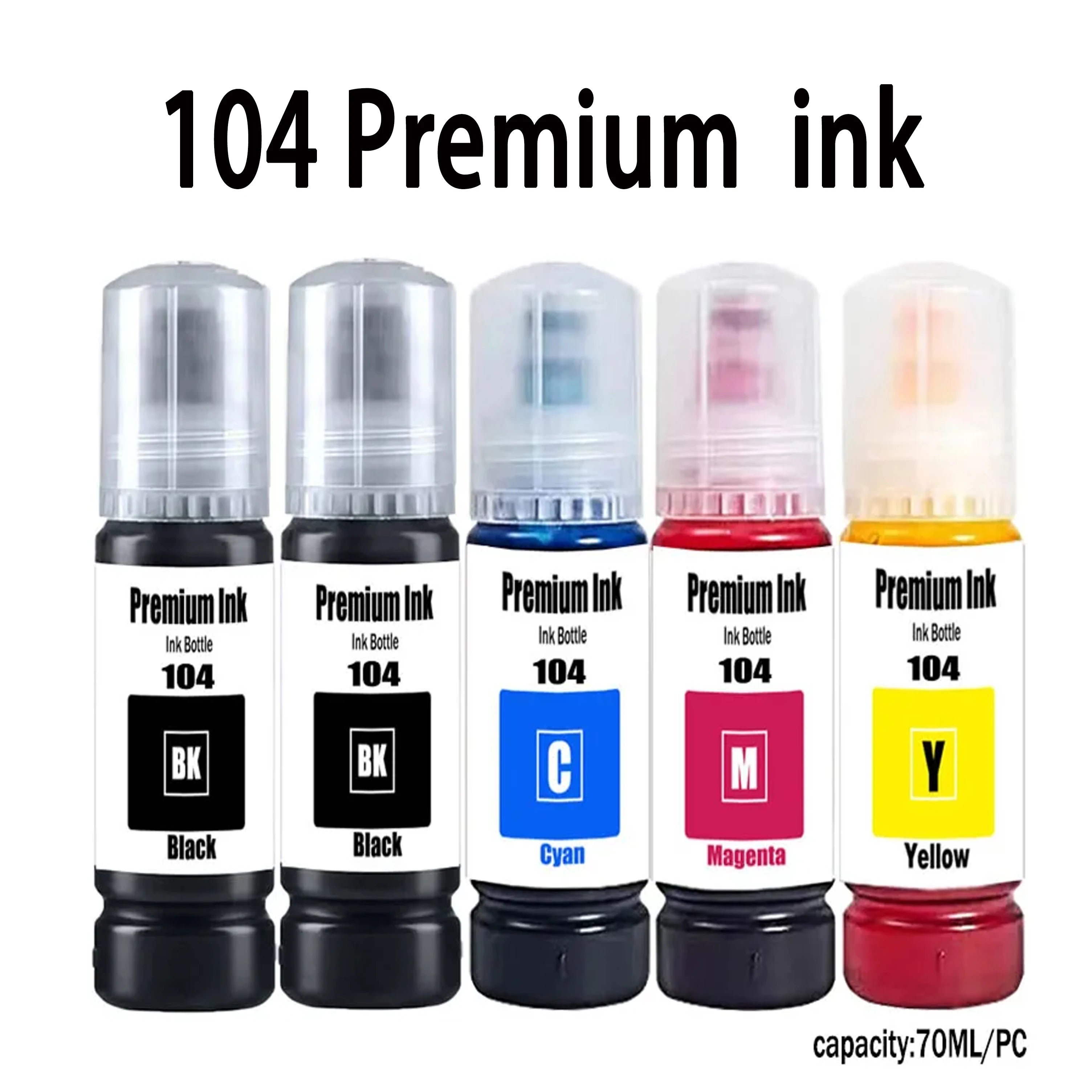 104 Premium Ink Epson 104 Ink Bottle for Epson ET-2710 2711 2712 2714 2715 2720 2721 2726 ET-2821 ET-2825 Printer