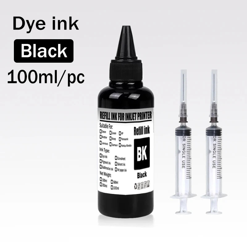 Dye ink Refill kit For HP 301 302 304 305Xl Printer For Epson Canon 40 41 445 446 Brother Lexmark Samsung Dell Inkjet Printer