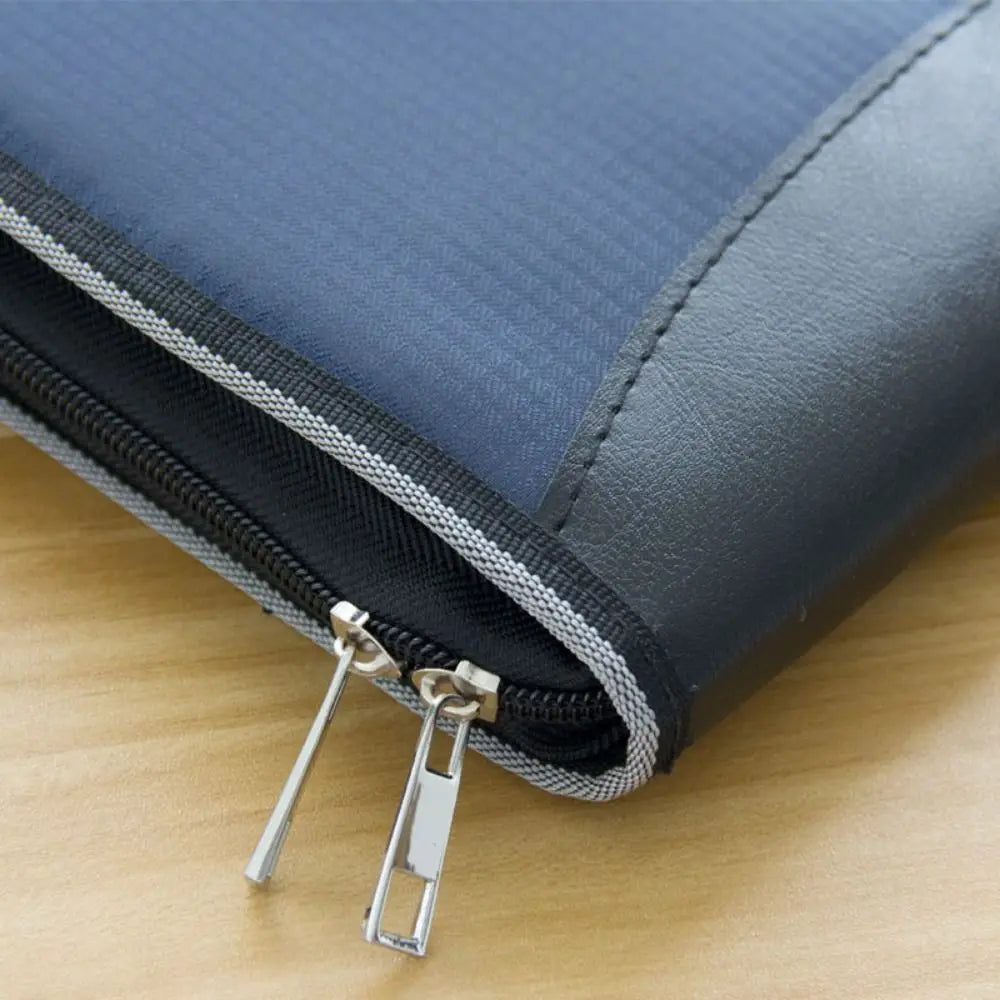 Versatile Canvas A4 Documents File Bag Large Capacity Double Zipper Accordion Folder 12-Layer Business Briefcase