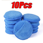 10Pcs Car Detailing Applicator Pads Car Care Waxing Polish Sponges Soft Microfiber Round Pocket Foam Sponges Car Cleaning Tools