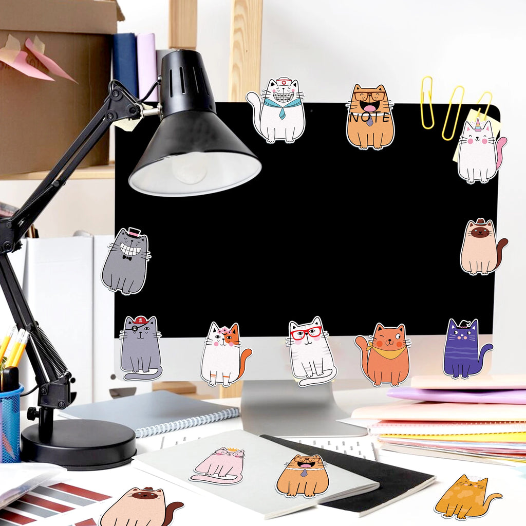 12/24pcs Cute Animals Sticky Notes Set, Refrigerator Memo Pads,Self-Stick Dog Cat Notes Pads for Home Office Gifts Supplies