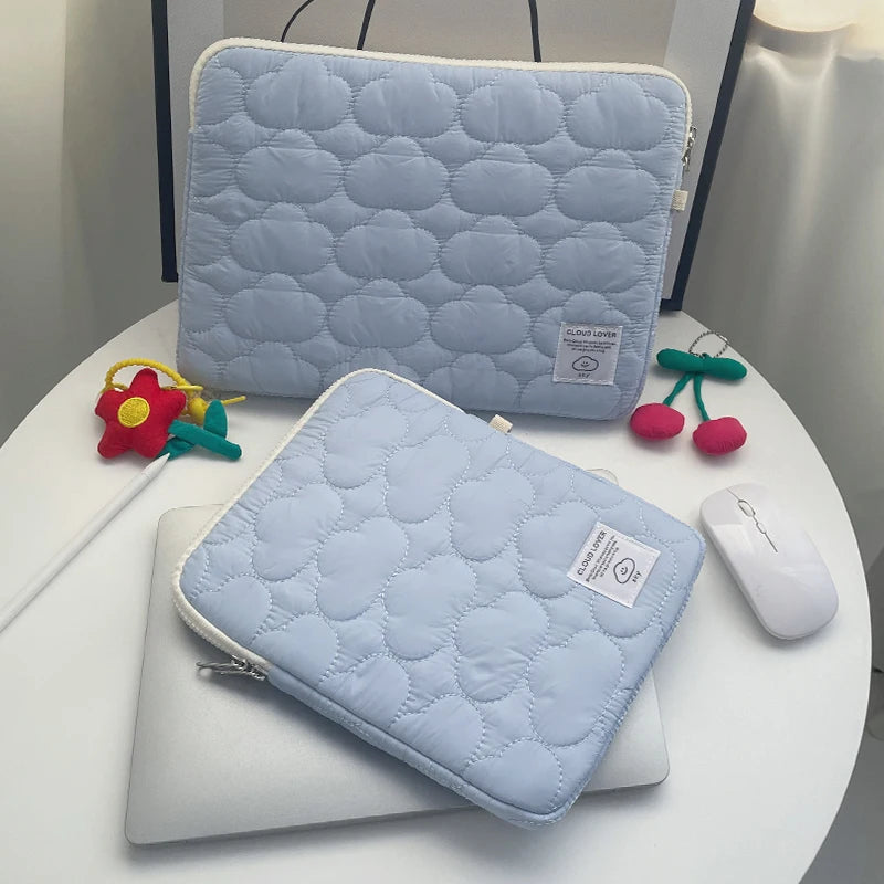 New Cloud Laptop Sleeve Ipad Bag Cotton Large Capacity Storage Embroidery 11/13/14 /15 15.6 16 Inch Notebook Pouch