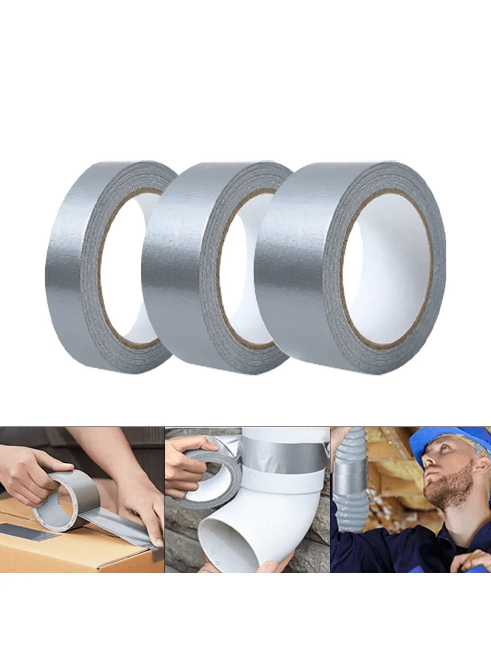 1 Roll of High Adhesive Silver Gray Cloth Tape, Carpet Tape, Single-Sided Waterproof, Heavy-Duty Packaging Tape, 10 Meters
