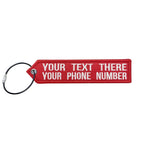 Personalized Keychain Luggage Tag Suitcase Travel Label Double-sided Embroidered Same Text