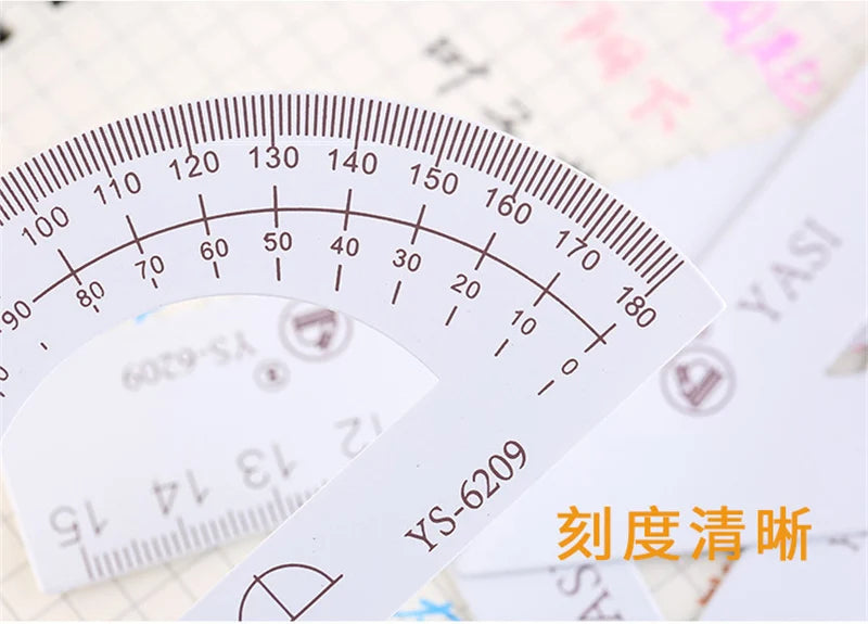 4 Pcs/Set Math Sets Metal Ruler Triangle Ruler Protractor with Box for School Student Geometry Sets