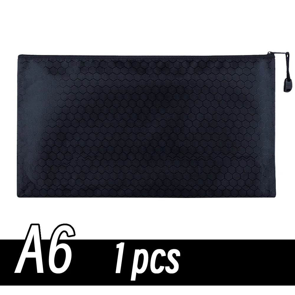 A4/A6 Pencil Bag Zipper Pouch Document Puzzle Bag Waterproof Zip File Folders Pencil Case Storage Bags School Office Supplies