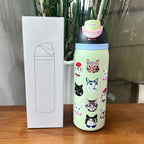 Stainless Steel Water Bottle 32oz Vacuum Insulated Water Bottle with Straw & Leak-Proof Lid Portable Handheld Vacuum Flasks