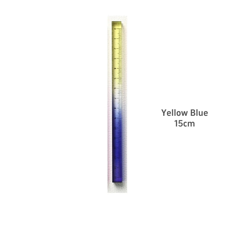 1pcs Colorful Clear Straight Ruler 15cm Four Edges Acrylic Transparent Gradient Lightweight Measuring Tools for Students A7795