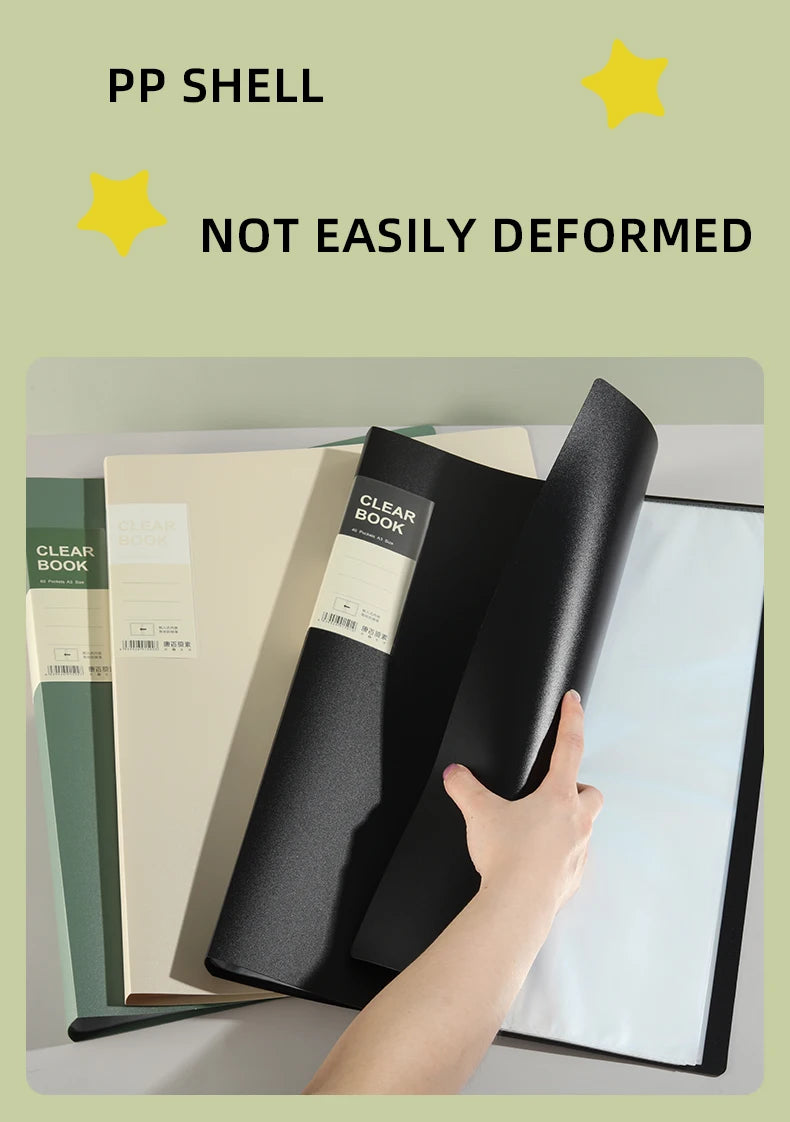 A3 Side-Loading Portfolio 8K Album for Children's Certificates, Artwork, Drawing Paper, and Poster Collection Folder