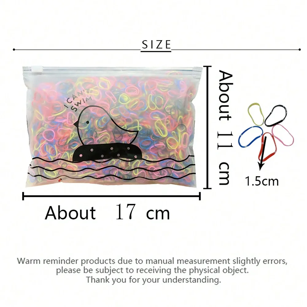 1000pcs Colour Children Disposable Rubber Band Black Transparent High Elasticity No Harm to Hair Hair Accessories Headband