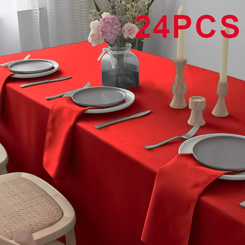 Set Of 6/12/24 40x40cm Table Cloth Napkins Durable Polyester Thicken Placemat Reusable for Kitchen Dining  Wedding Decoration