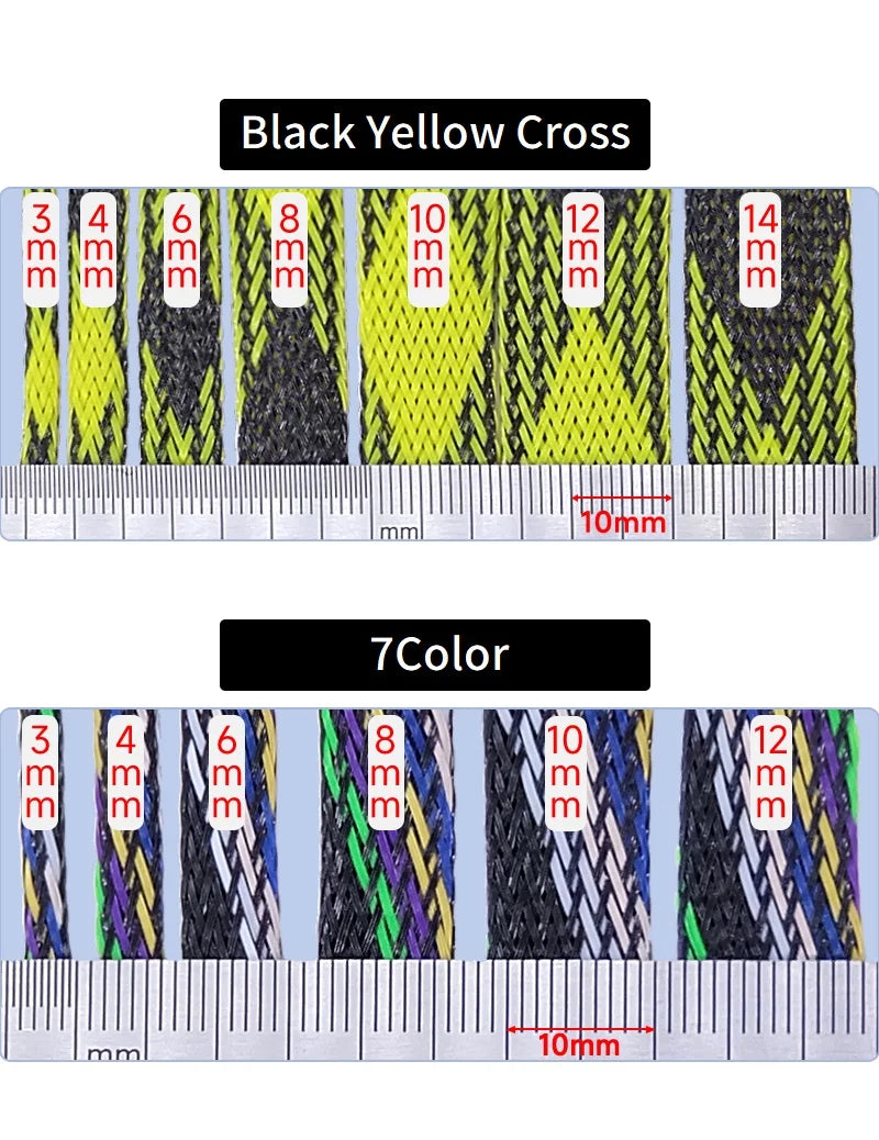 5/10M Braided Cable Sleeve 3mm 4mm 6mm 8mm 10mm 12mm 14mm PET Expandable Cover Insulation Nylon Sheath Wire Wrap Protection