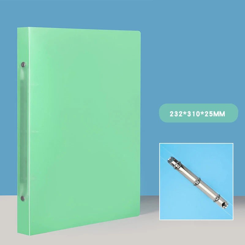 1PCS A4 Perforated Folder Candy-Colored Transparent O-shaped 2-hole, 3-hole, 4-hole Waterproof File Folder Binder