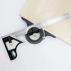 Adjustable Sliding Combination Square Ruler, Metal Ruler Framing Square T Ruler Carpentry Woodworking Measure Tools