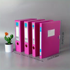 2pcs A4 Colorful File Boxes, Foldable Folder Organizers, Large Capacity for Financial Vouchers with Side Labels, Office Supplies
