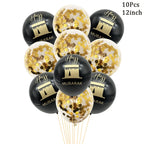 Black Gold Hajj Mubarak Disposable Paper Plates Cups Napkins Banner Balloons Home 2026 Eid Mubarak Islamic Muslim Party Supplies