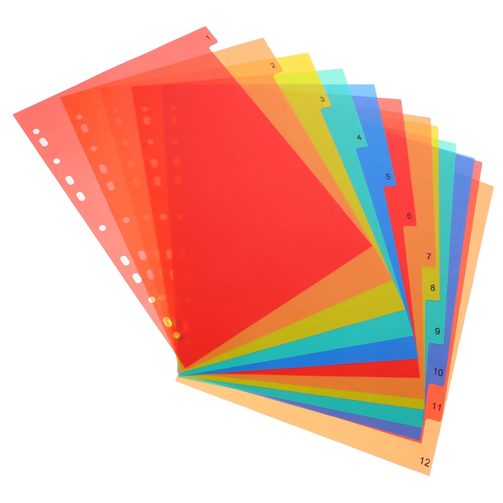 A4 Separated Loose Leaf Page Dividers Folder Number File PP Book Binder Plastic Binders Tabs Book Binder Dividers A4 Page Marker