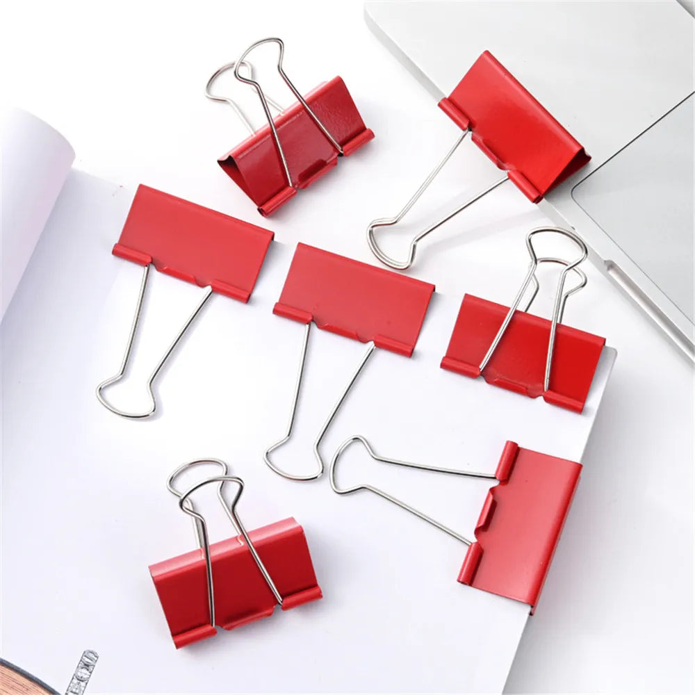 10pcs Red Paperclips Small Stationery Clips Metal Binder Clips Office Clips for Organizing Ticket Bill Receipt Photo Binding
