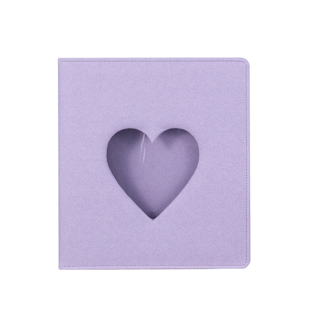 PLRBOK 3 Ring A5 Photo Album with Pockets,Binder Heart Glitter Cover Pretty Notebook Card Book 4×6 10×15 Scrapbook