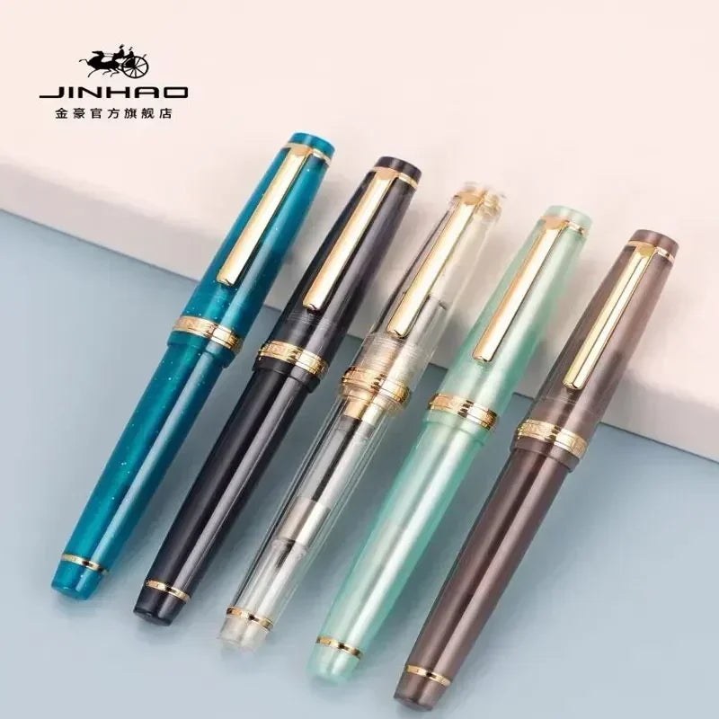 Jinhao 82 Fountain Pen Luxury Acrylic Ink Pen Spin  EF F M Nib Elegante Business Office School Supplies Writing Pen Stationery