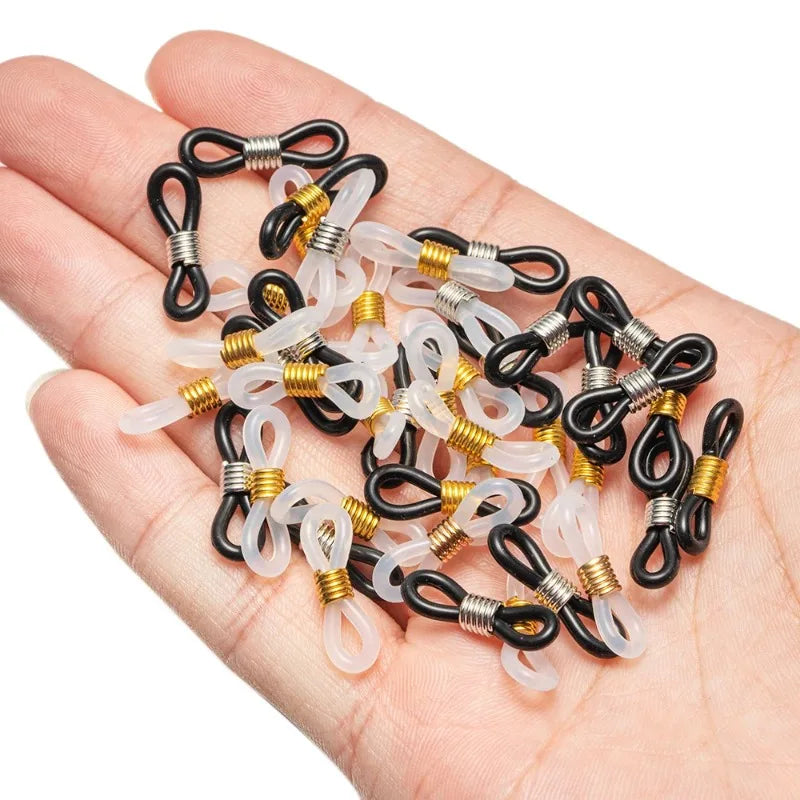 20pcs Glasses Chain Anti-slip Buckle Lanyard Connecting Buckle Spring Silicone Ring Anti-loss Hanging Ring DIY Accessories