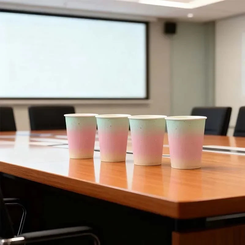 10/20/30PCS Rainbow Gradient Disposable Paper Cups Suitable for Birthday Wedding Baby Shower  Dessert Milkshake Cold Drink Cup