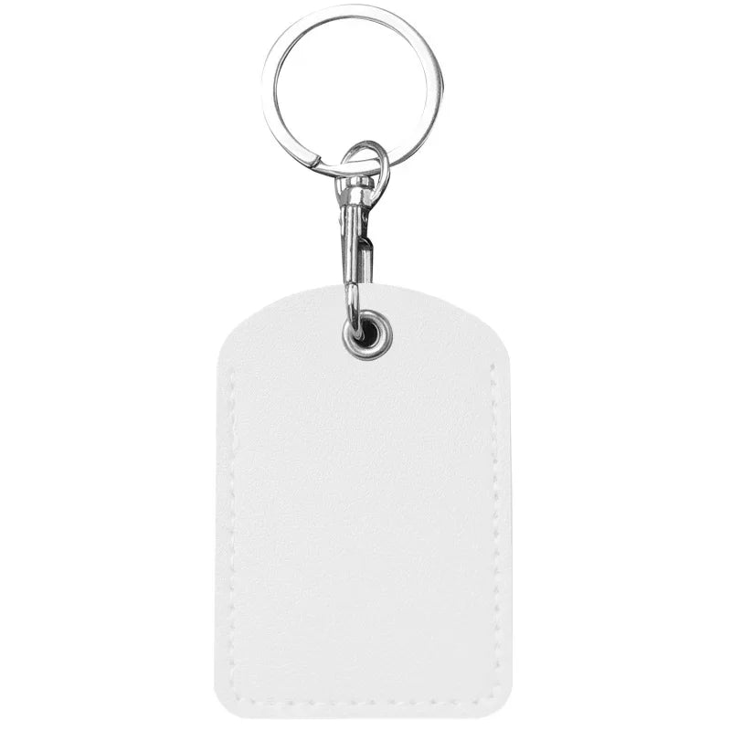 1PCS PU Leather Mini Card Holder Keychain Key Ring Door Lock Access Tags ID Card Case Keychain Access Card Bag Key Tag Ring