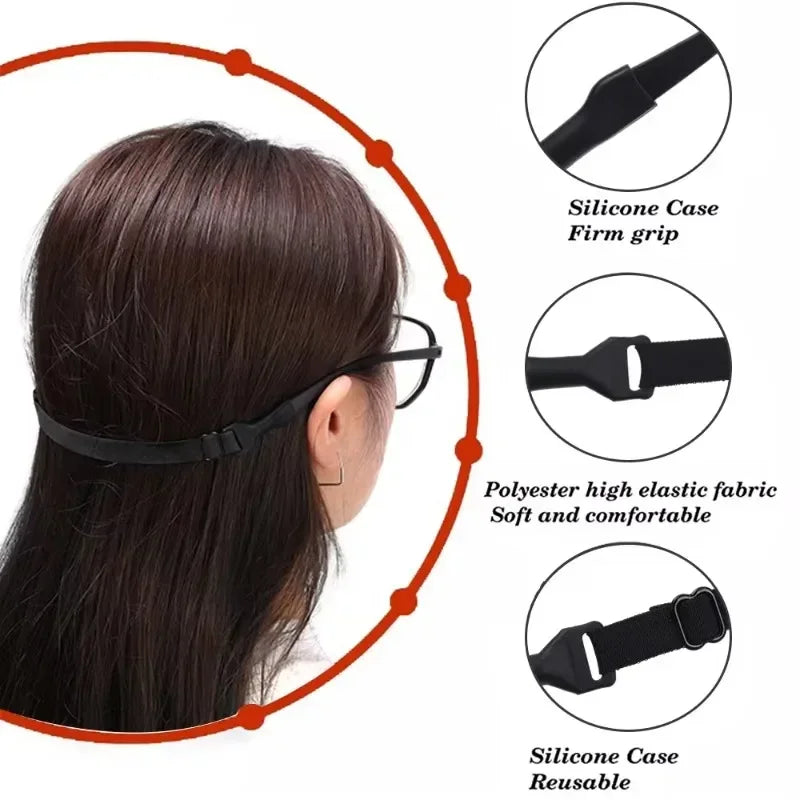 1/5pcs Change Size Sport Eyewear Strap Non Slip Anti Drop Fixer Glasses Cord Elastic Silicone Rope for Kid Adults Glasses Strap