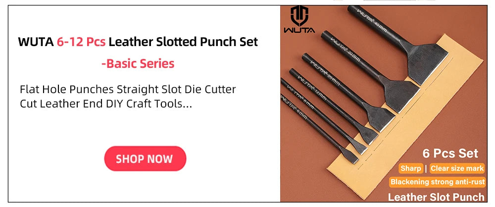 WUTA Basic Series 5-9 Pcs Leather Corner Cutter Set 1/4 Round Punches Leather Edge Cutting Die Strap Belt Wallet DIY Craft Tools