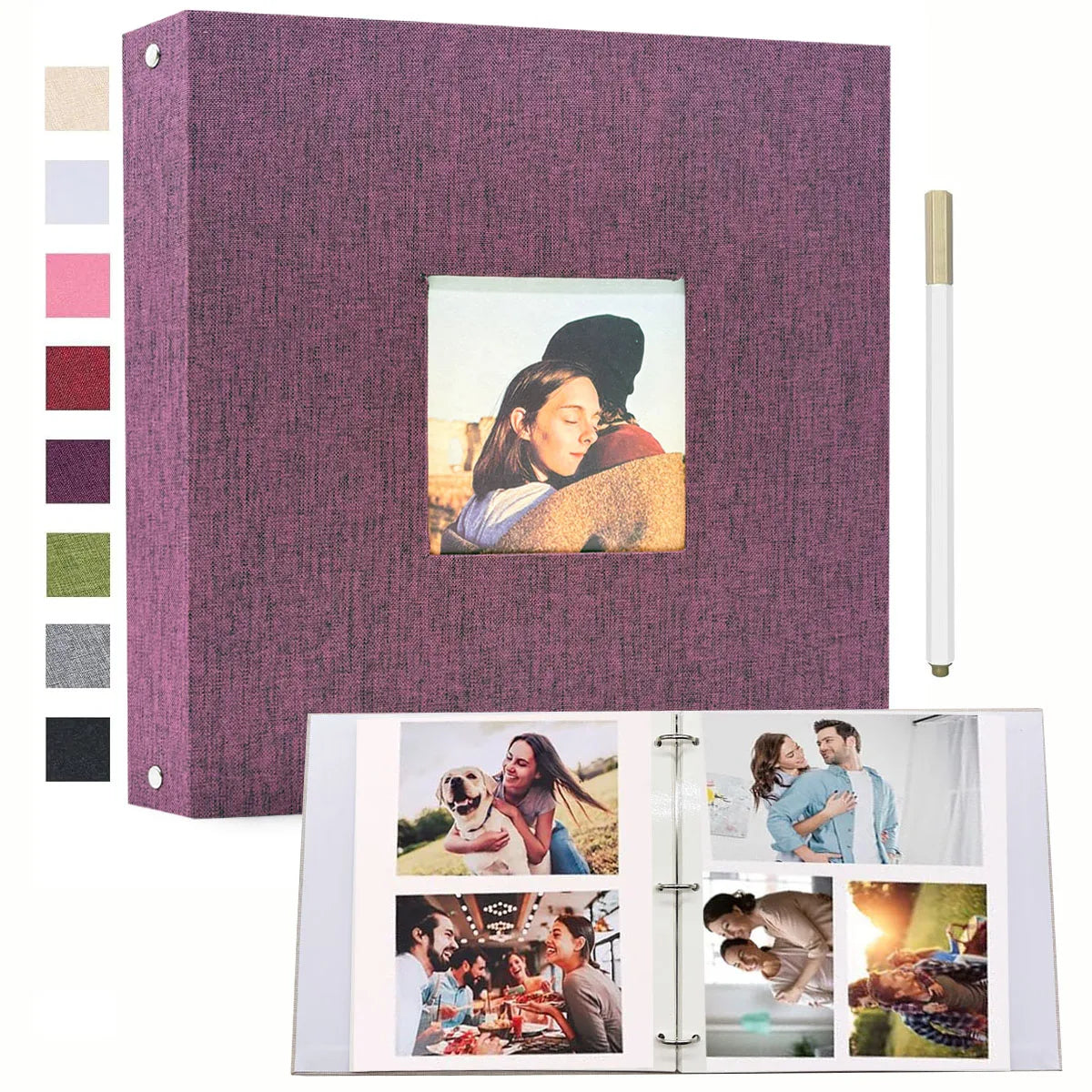 1 Linen Album  3-Ring Scrapbook Album Holds 8x10 5x7 4x6 Photos DIY Album Perfect Gift for Family Weddings and Adventures