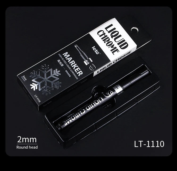 1-6pcs Chrome Pen Marker Mirror Waterproof DIY Reflective Paint Repair for Rock Ceramic Glass Metallic Gold/Silver 0.8/1/2mm Nib