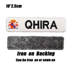 Custom Spain Name Tags Army Blood Number ID Embroidered Patches with Iron on Hook Backing