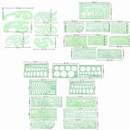 6 Sets Architecture Draft Template Rulers Various Patterns Smooth Drawing Template Multi-function Precision Hollow Ruler Kit
