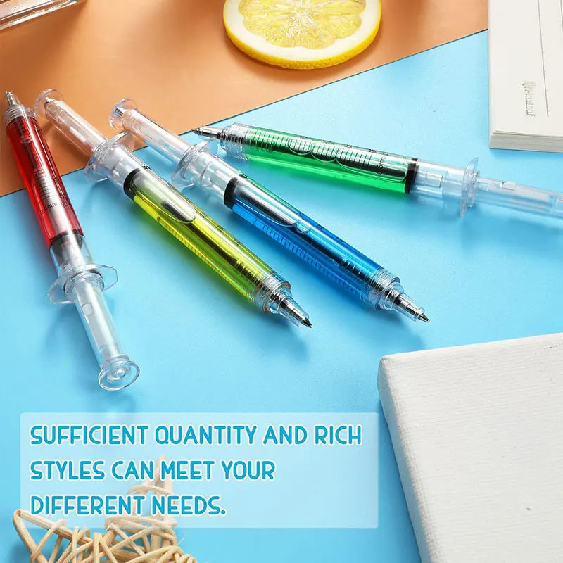 8Pcs Novelty Syringe Ballpoint Pens Cute Stationery Nurse Pen Ballpoint Pen 0.5mm Ballpen