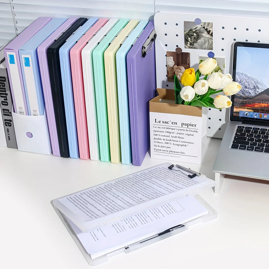 1pc A4 Writing Board File Box, 2-in-1 A4 Document and Photo Multifunctional Storage Box, Portable Organization Tool for Office