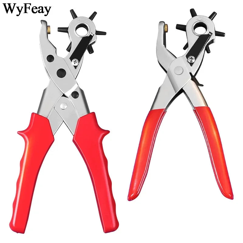 Leather Craft Tools Belt Hole Punch Plier Eyelet Puncher Revolve Sewing Machine Setter Tool Watchband Strap Household Paper DIY