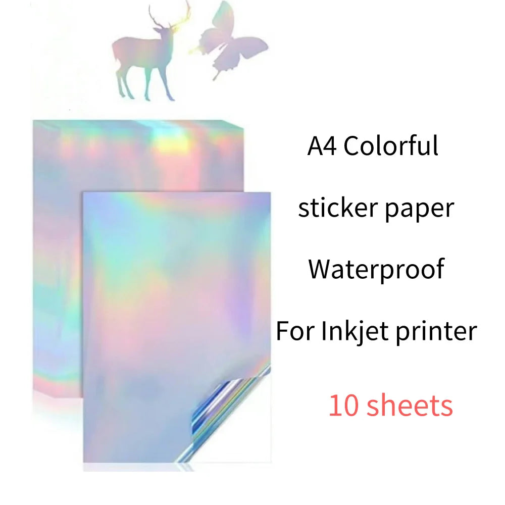 10/50pcs Waterproof sticker paper A4 Laser Inkjet Printer Paper White Glossy Transparent  Self Adhesive Sticker Label Copy Paper