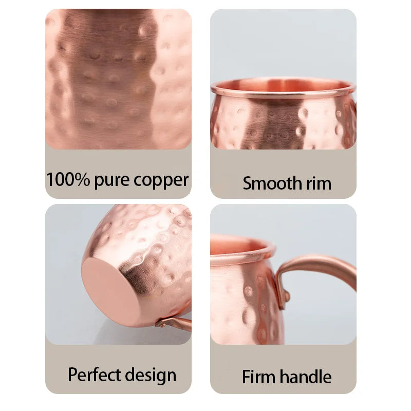 100% Copper Moscow Mule Mug Durable Coppery Beer Mugs 350ml Coffee Mug Milk Cup Pure Copper Bar Cup Drinkware