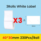 3/5/10 Rolls NiiMbot B21 B1 Label Printer Paper Roll Waterproof Anti-Oil Tear-Resistant Price Tag Pure White Sticker Papers