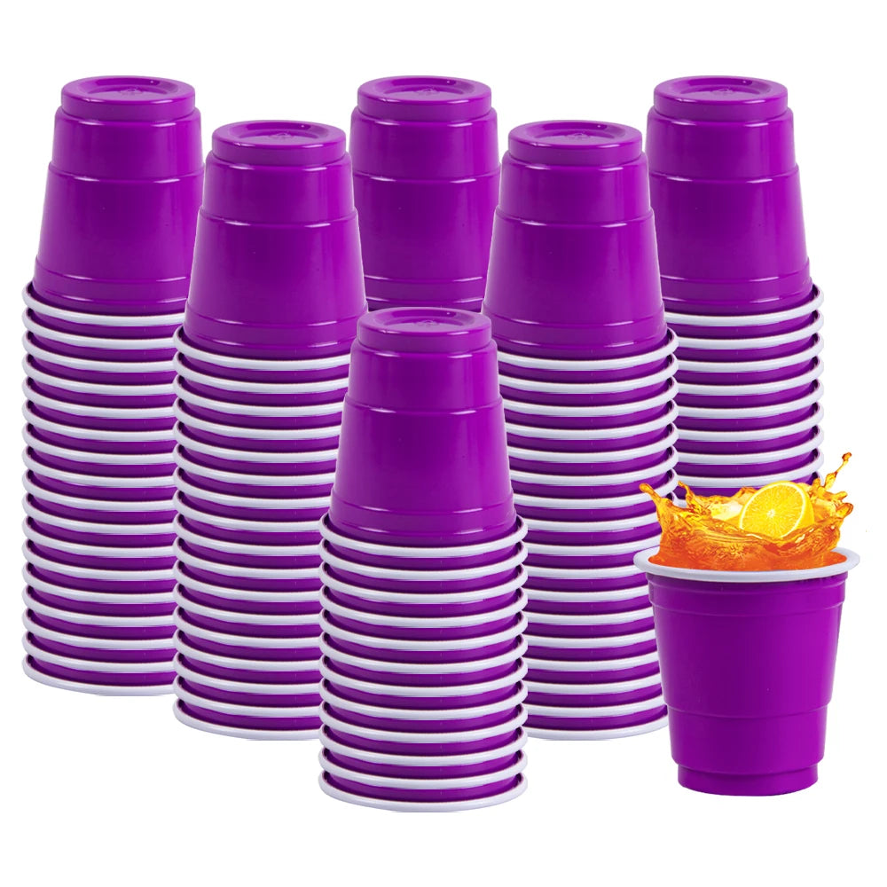 50pcs Mini Plastic Disposable Cups Drinking Cups Wine Cup for Celebration Bachelorette Party Events Wedding Birthday Supplies