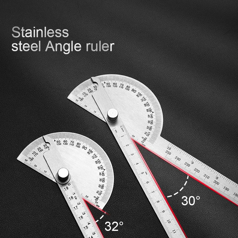 Thickened Stainless Steel Angle Gauge Measuring Angle Protractor Large Carpenter's Protractor Angle Gauge Angle Gauge