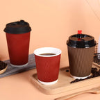 25/50PCS Disposable Corrugated Paper Cups Double-layered Coffee Hot Tea Milk Beverage Paper Cups Party Drinking Accessorie
