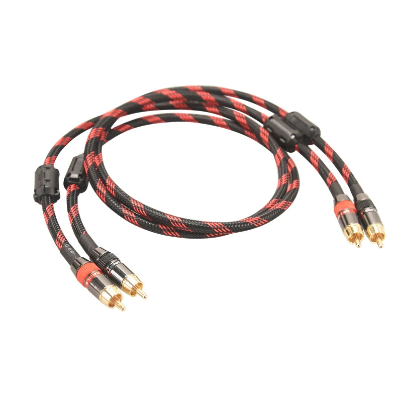 Hi-Fi Fine RCA Cable High Quality 4N OFC HIFI 2RCA-2RCA Male to Male Audio Cable Main Core Independent Shielding One Pair