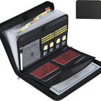 Fireproof Expanding File Folder Zipper Closure Waterproof Accordion File Organizer Space Saving Multi Pockets A4 Files Briefcase