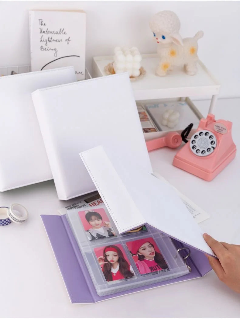 A5 Binder Photocards Magnetic D 3/7 Ring Kpop Photo Album Photocard Holder Collection Book Macaron Binder 1 2 4 Pocket Sleeves