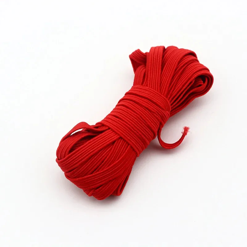 5m 10m 20m 40m 90m Elastic Elastic Band 6mm Color Sewing Household Rubber Band Elastic Band Garment Sewing Accessories
