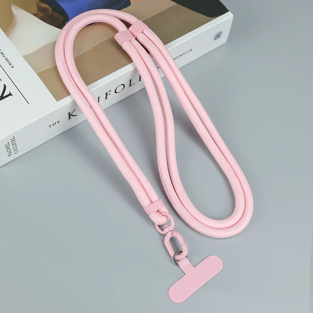 Colorful Adjustable Long Lanyard for Mobile Cell Phone Candy Solid Color Crossbody Necklace Anti-Lost Strap for Phone Universal
