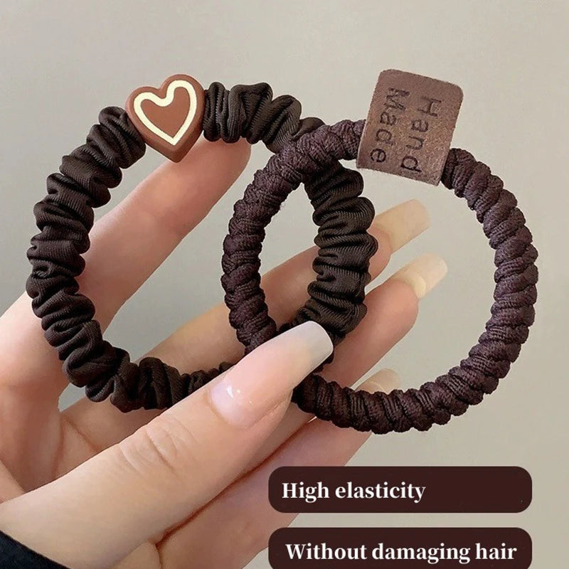 5pcs/20pcs Highly Elastic and Durable Rubber Band Simple High Ponytail Hair Rope Women's Hair Rope Hair Decoration Set