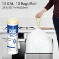 13 Gallon Trash Bag - Extra Large Garbage Bag - Home Kitchen Trash Can Liner - 10 Count