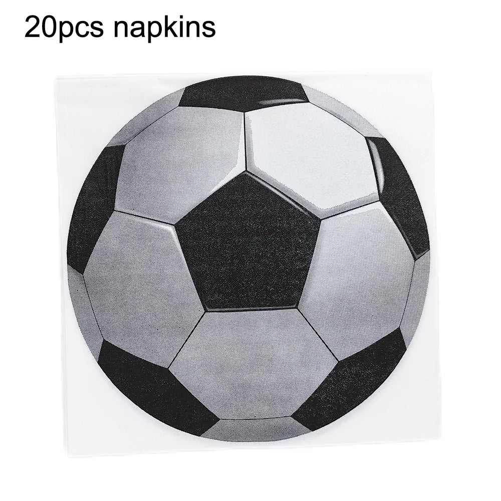 Soccer Party Disposable Tableware Paper Plates Cups Napkins Tablecloth Soccer Birthday Party Decoration